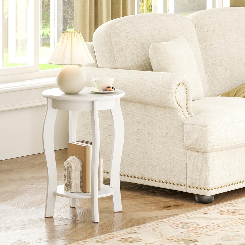 Giantex Wooden Side Table with Storage Shelf