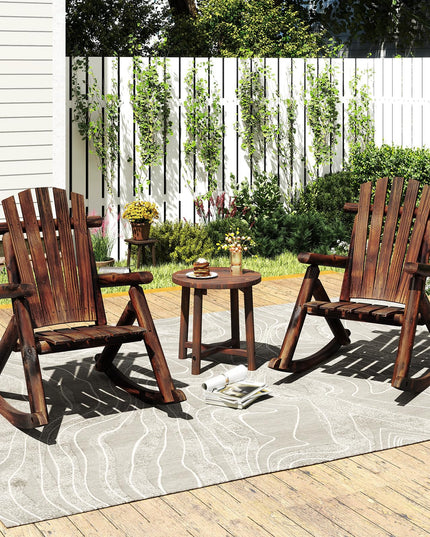 Giantex 1/2 Pcs Outdoor Wooden Rocking Chair(27”x36”x 38”)
