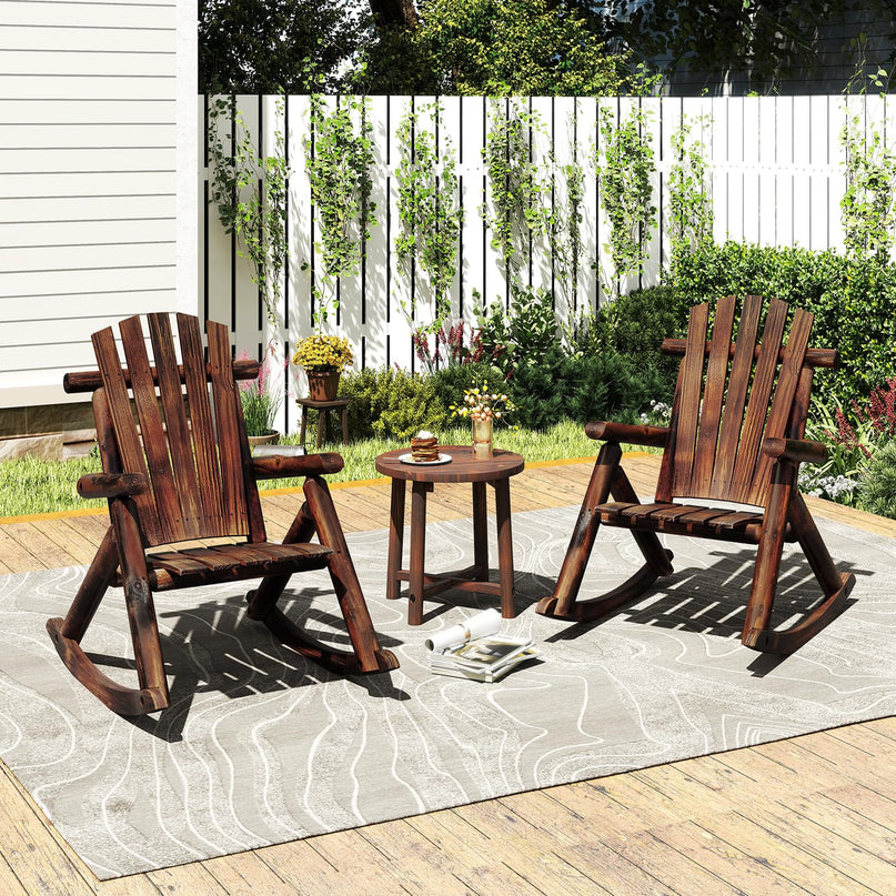Giantex 1/2 Pcs Outdoor Wooden Rocking Chair(27”x36”x 38”)