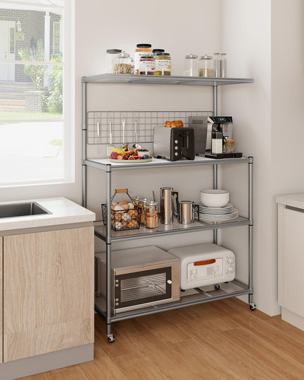 Giantex 4-Tier Microwave Stand, Microwave Cart with Adjustable Shelves