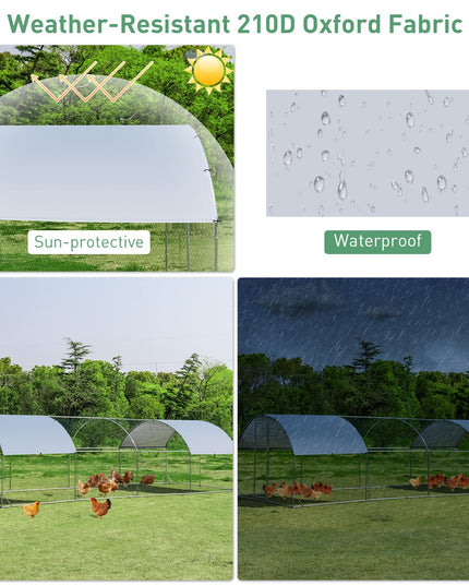 Giantex Large Metal Chicken Coop, Dome Shaped Poultry Cage Hen Run House Rabbits Habitat for Backyard Farm Outdoor