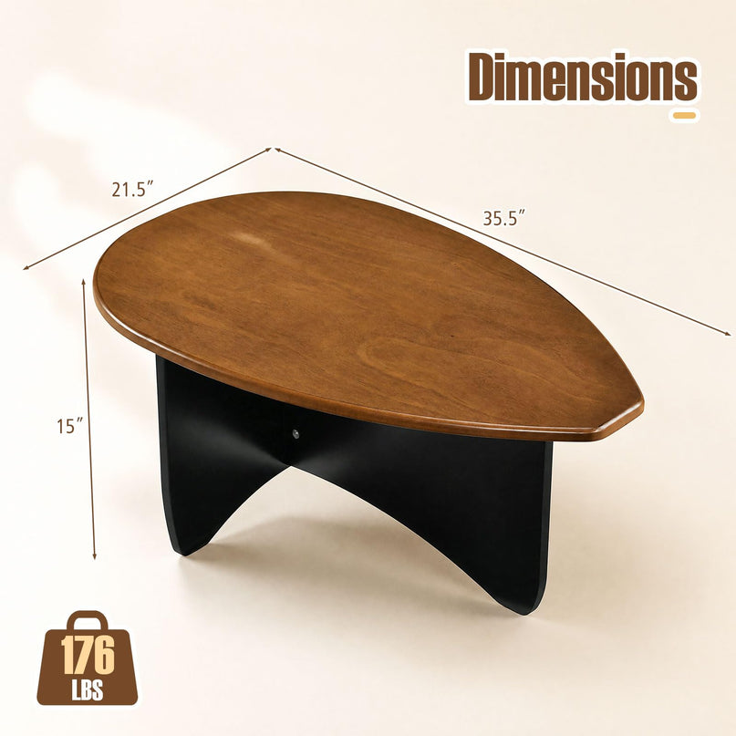 GIANTEX Oval Coffee Table Mid Century Modern Center Table