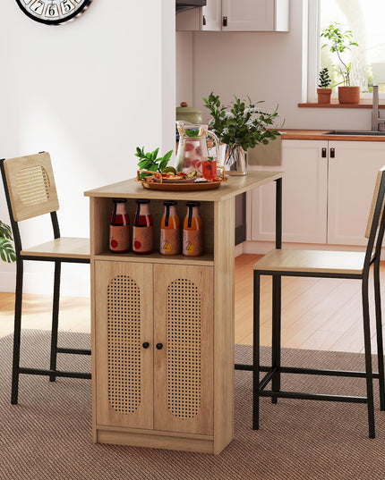 Giantex 3-Pcs Boho Rattan Dining Table Set for 2