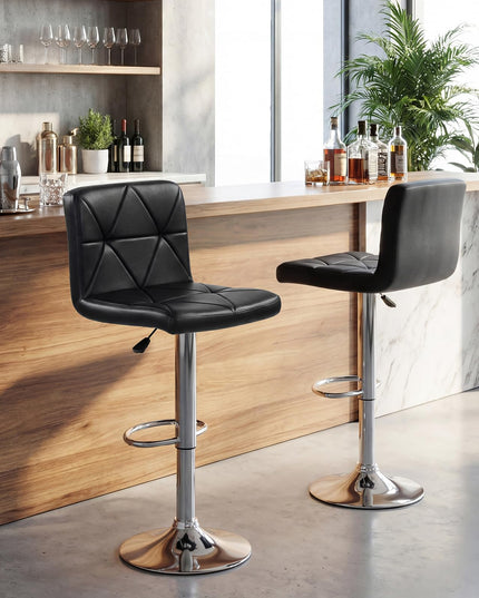Giantex Adjustable Bar Chairs with Back and Footrest for Kitchen Island