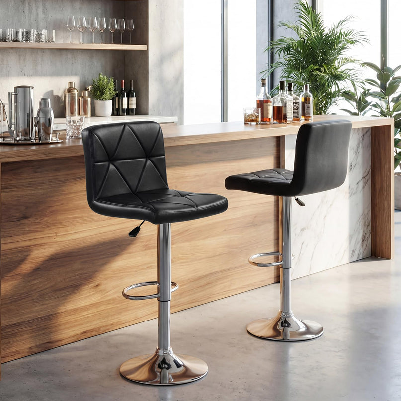 Chaises de bar réglables Giantex avec dossier et repose-pieds pour îlot de cuisine