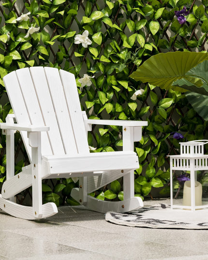 Giantex Wooden Adirondack Rocking Chair - Kids Outdoor Adirondack Rocker with Slatted seat, Smooth Rocking Feet