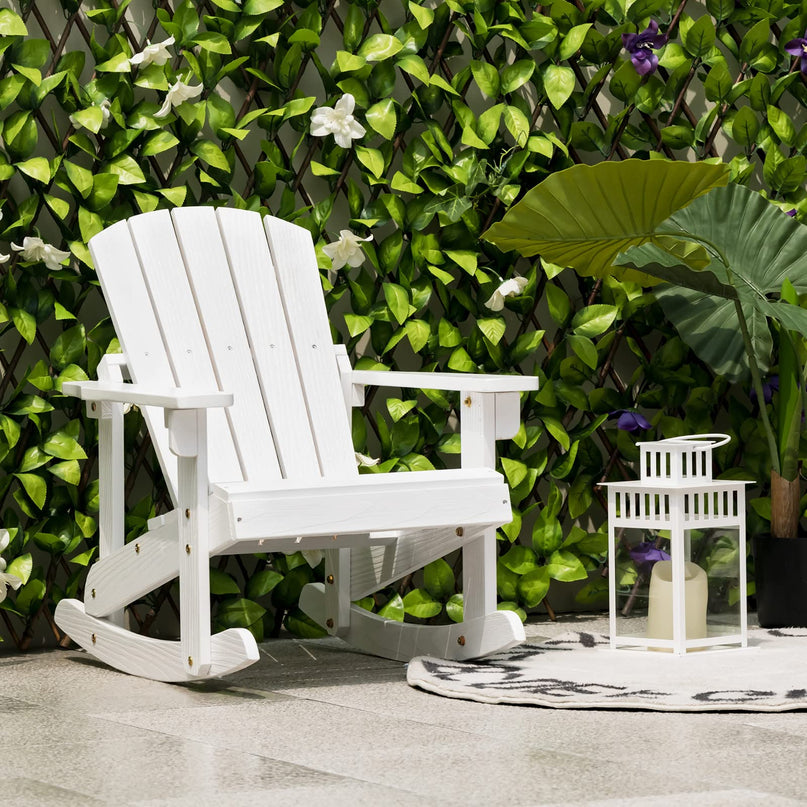 Giantex Wooden Adirondack Rocking Chair - Kids Outdoor Adirondack Rocker with Slatted seat, Smooth Rocking Feet