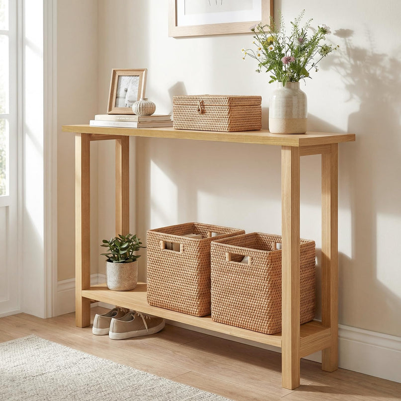 Giantex Table console en bois massif 119 cm | Table de canapé de style ferme à placer derrière le canapé pour le salon