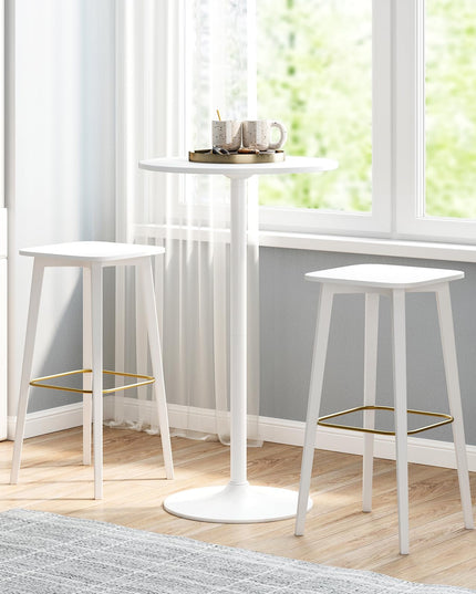 Giantex Two-in-one Bar Table with Detachable Pole, Metal Base, 24" Round Top, 40"/22" Two Convertible Height