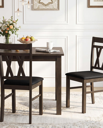 Giantex Linen Style Upholstered Kitchen Chairs with Dual X-Shaped Back (2/4)