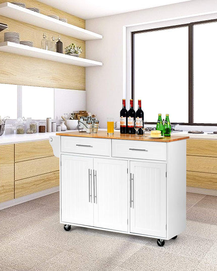 Giantex Kitchen Island Cart , 2 Drawers, 3 Door Cabinet