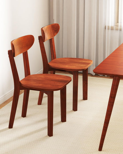 Giantex Wooden Dining Chairs, Kitchen Chairs w/Curved Backrest & Solid Rubber Wood Frame