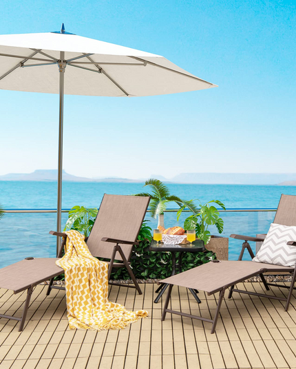 Outdoor Sunbathing Chair W/ 5-Position Backrest | Patio Lounge Chair