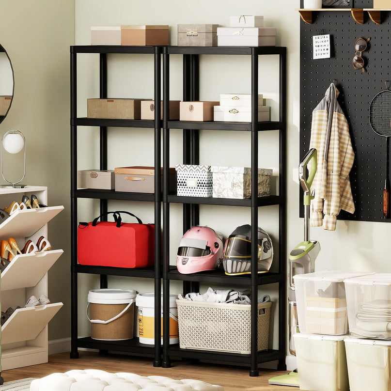 Giantex 5-Tier Heavy-Duty Plastic Storage Shelves(24" x 12.5" x 69")