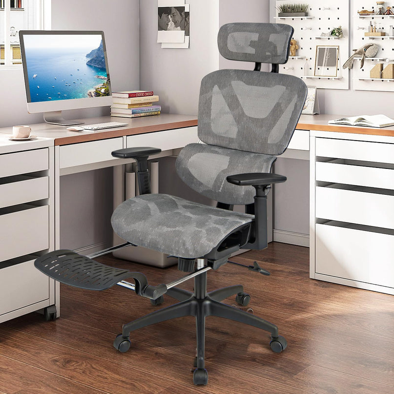Giantex Ergonomic Office Chair, High Back Mesh Computer Desk Chair with Adjustable Backrest Headrest