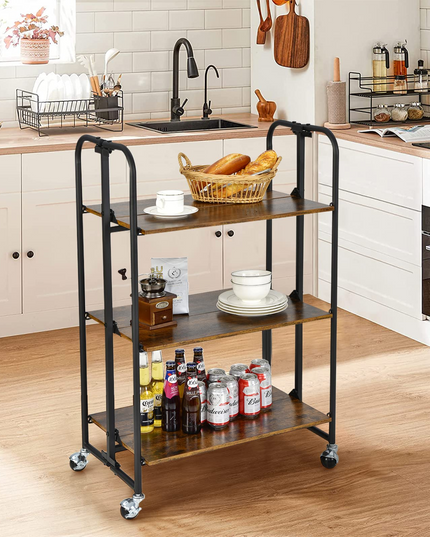 Giantex Foldable Storage Shelves with Wheels