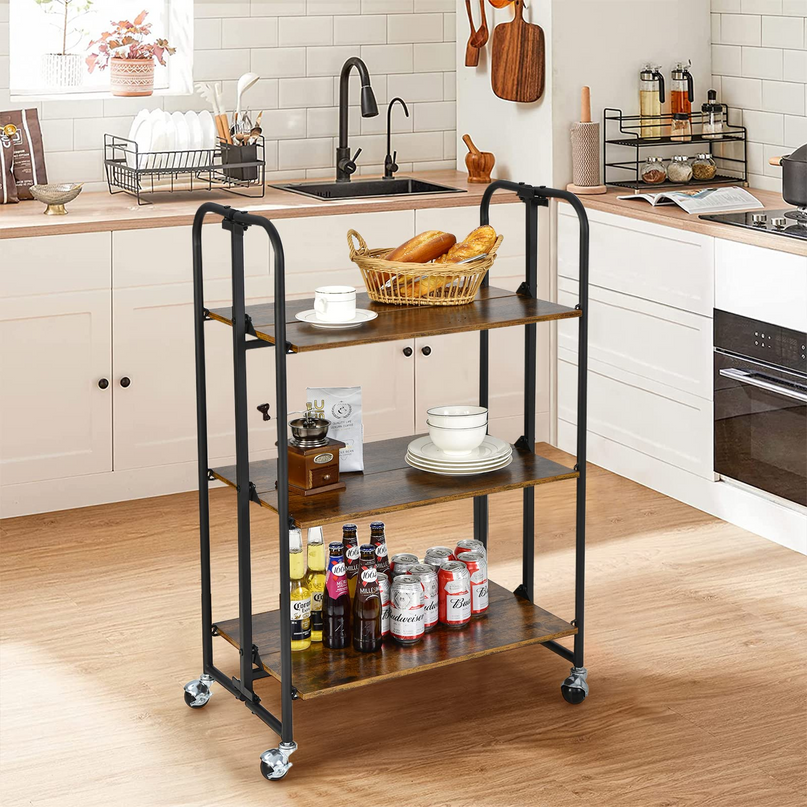 Giantex Foldable Storage Shelves with Wheels