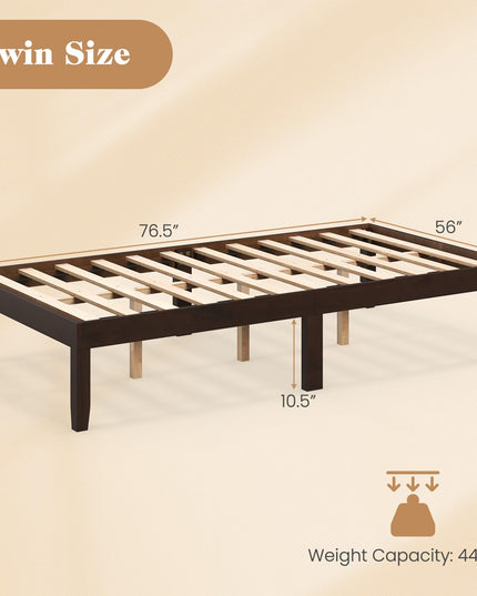 Giantex 14 Inch Twin Wood Platform Bed Frame, Minimalist Twin Bed Frame with Wooden Slats Support & Rubber Wood Legs