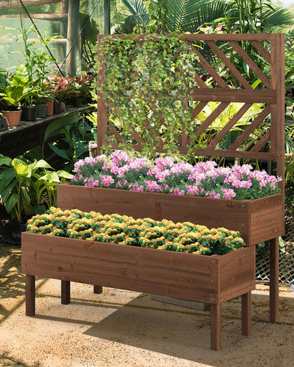 Giantex Raised Garden Bed with Trellis