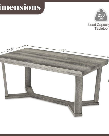 Giantex Farmhouse Wood Coffee Table for Reception Office