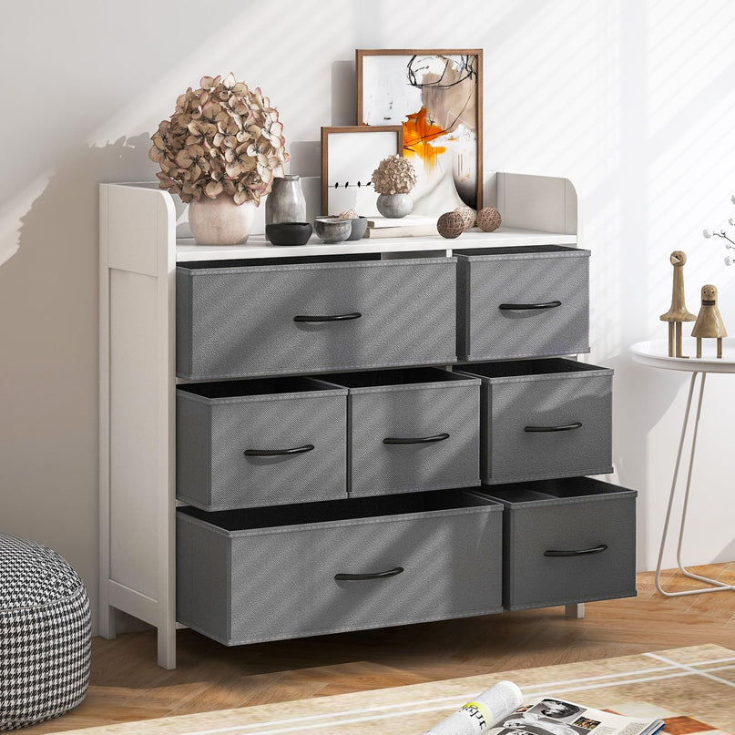 Giantex Storage Cabinet with 7 Drawers & Open Shelf, Chest of Drawers, Console Table