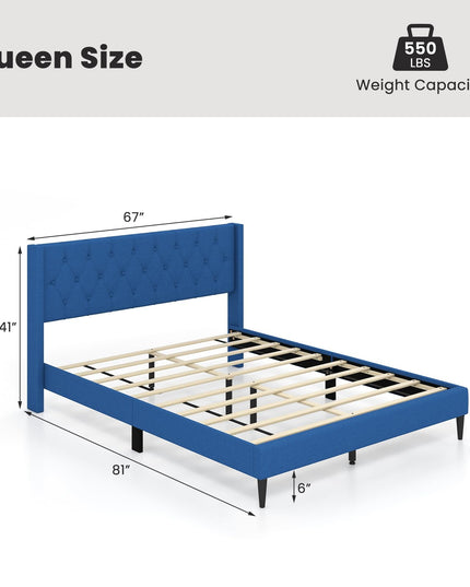 Giantex Platform Bed Frame with Wingback