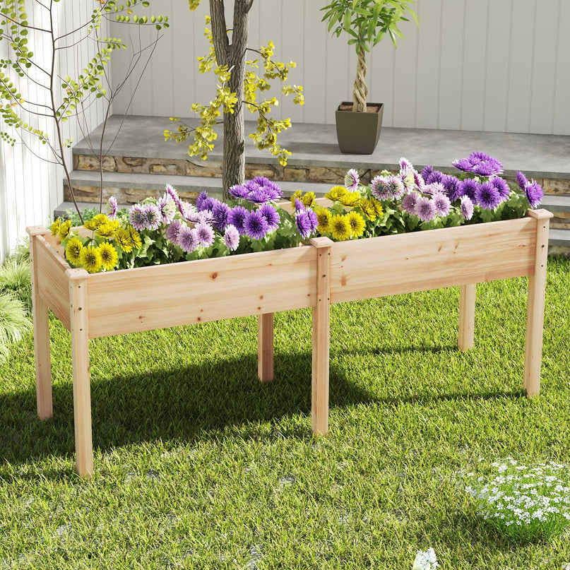 73"x23"x30" Elevated Wood Planter Box with Legs