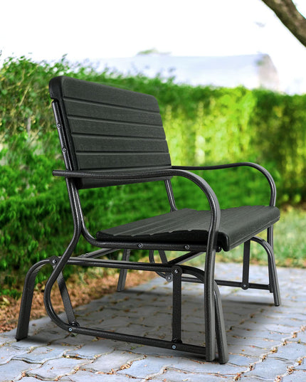 Swing Glider Chair Patio Steel Porch Chair Loveseat Bench for 2 Person