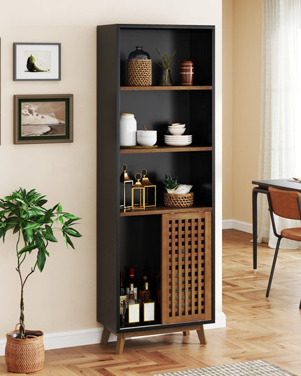 Giantex 70" Bookcase with Sliding Doors for Living Room