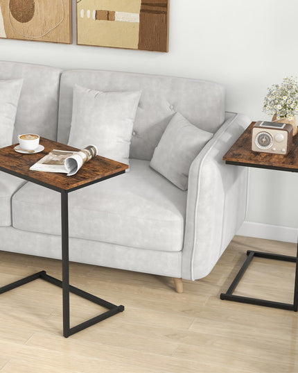 Giantex C Shaped End Table, 26.5" Slide-Under Couch Table for Laptop Coffee Snack