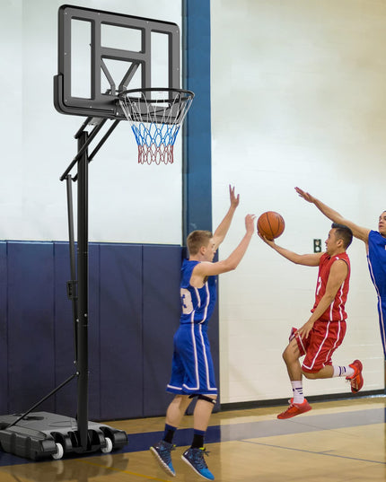 Outdoor  8-10Ft Height Adjustable Basketball Stand System - Giantex