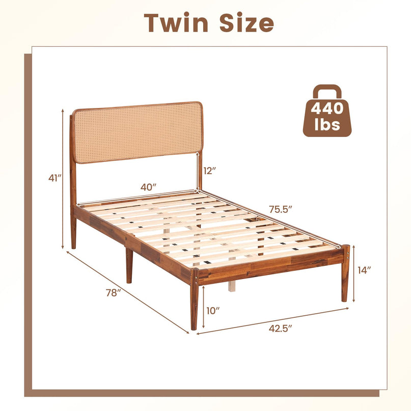 Giantex Wooden Bed Frame Twin/Full/Queen Size