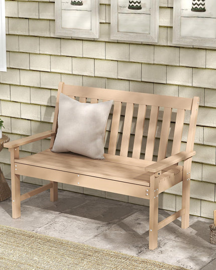 Giantex Outdoor Bench, 52-Inch Outside Bench All-Weather HDPE Park Bench with Backrest and Armrests