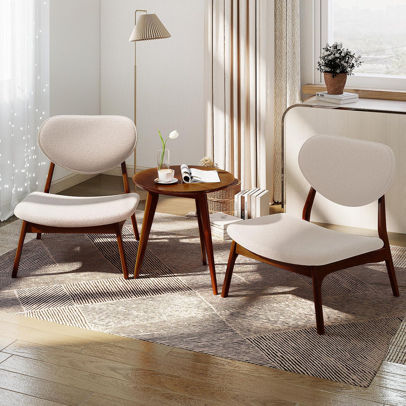 Giantex Accent Chairs Set of 2 with Side Table for Bedroom