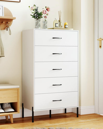 Meuble de Rangement Giantex à 5 Tiroirs Profonds, avec Kits Anti-Basculement, pour Salon et Couloir
