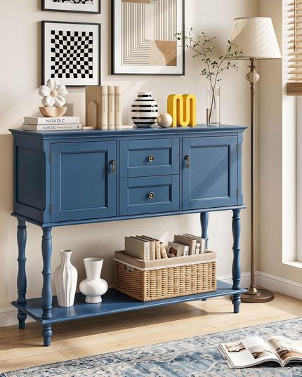 GIANTEX Narrow Console Table with 2 Drawers & 2 Door Cabinets