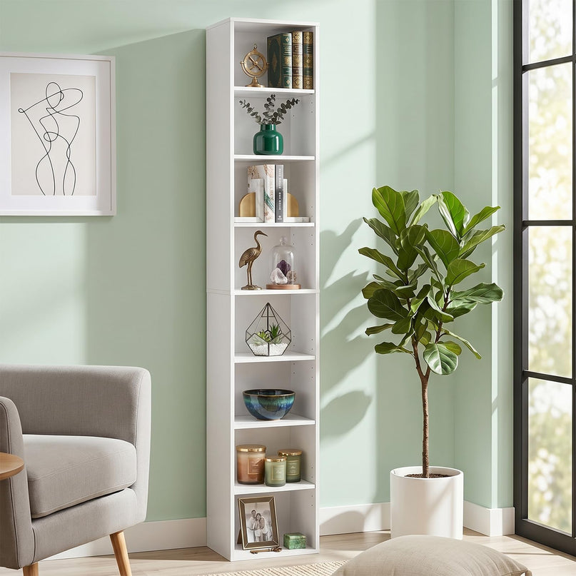 Giantex 8-Tier Slim Media Tower Rack for Home Office