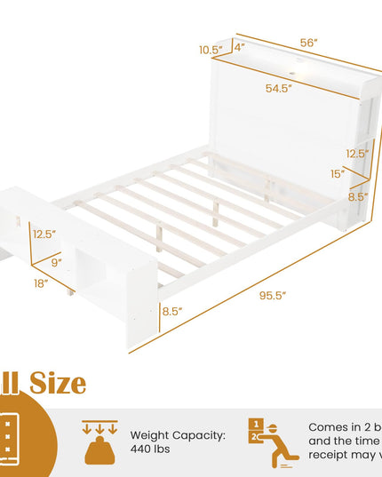 Giantex Bed Frame with Storage Headboard & Footboard