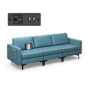 Blue / 3 Seat with USB Port & Socket