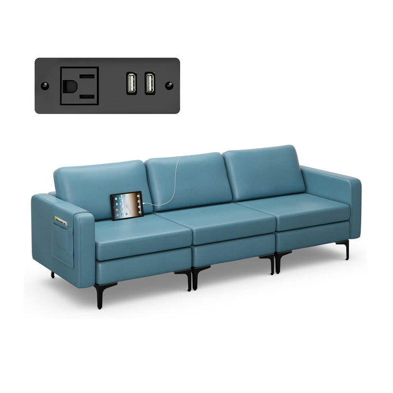 Giantex 3 Seat Sectional Sofa Couch, 94.5" L Modular Sleeper