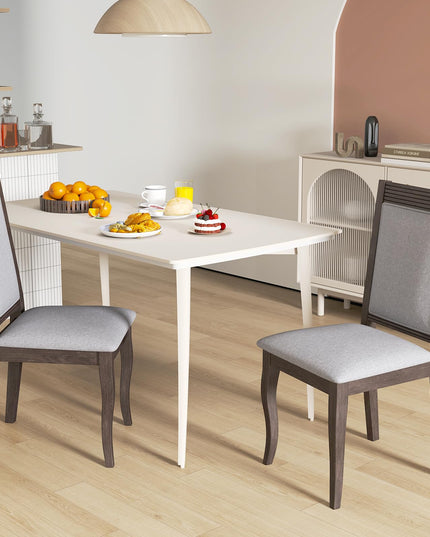 Giantex Wood Dining Chairs Set of 2/4, Farmhouse Upholstered Kitchen Chairs w/Rubber Wood Frame