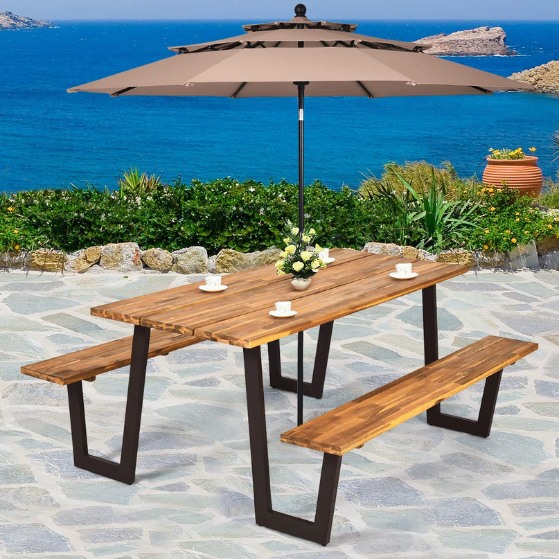 Giantex Picnic Table Bench Set for 6 or 8