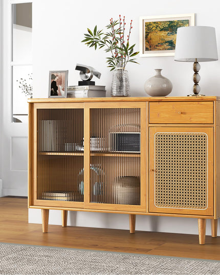 Giantex Sideboard, Bamboo Buffet Cabinet with Storage
