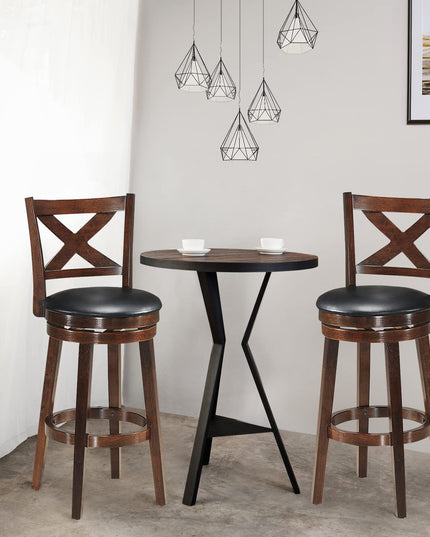 Counter Height Dining Chair, Fabric Upholstered 360 Degree Swivel, PVC Cushioned Seat, Perfect for Dining and Living Room