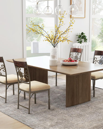Giantex Upholstered Dining Chair Set, Vintage Metal Dining Chairs with Soft Padded Seat Cushion