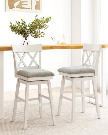 Giantex 31" Bar Stool Swivel Bar Height Bar Chair with Contoured Backrest