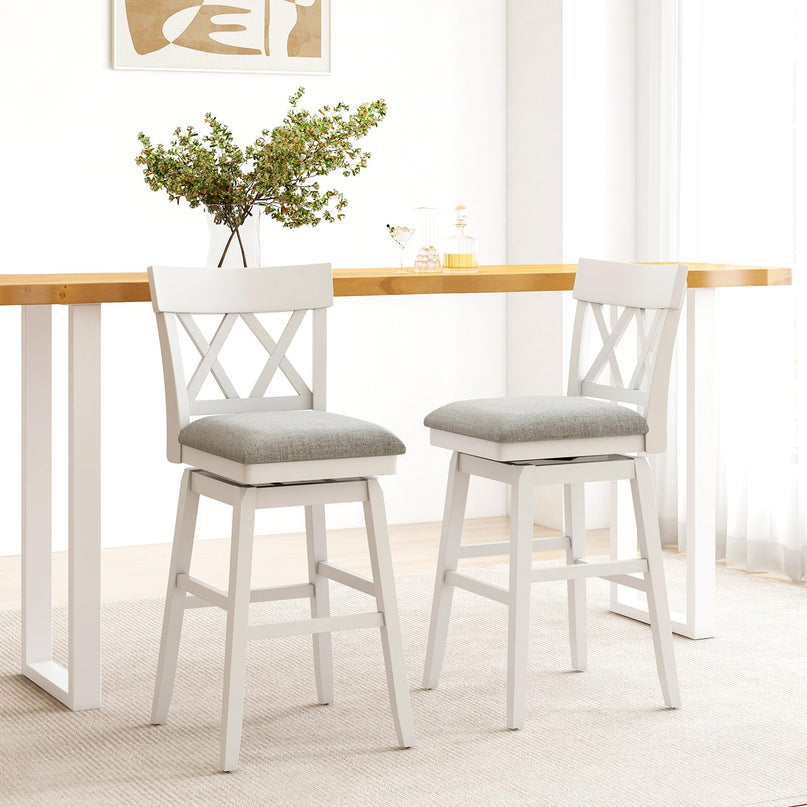 Giantex 31" Bar Stool Swivel Bar Height Bar Chair with Contoured Backrest