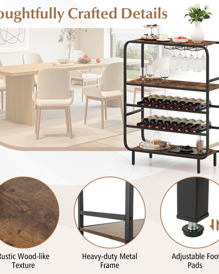 Giantex Industrial Wine Rack Freestanding Floor for Kitchen