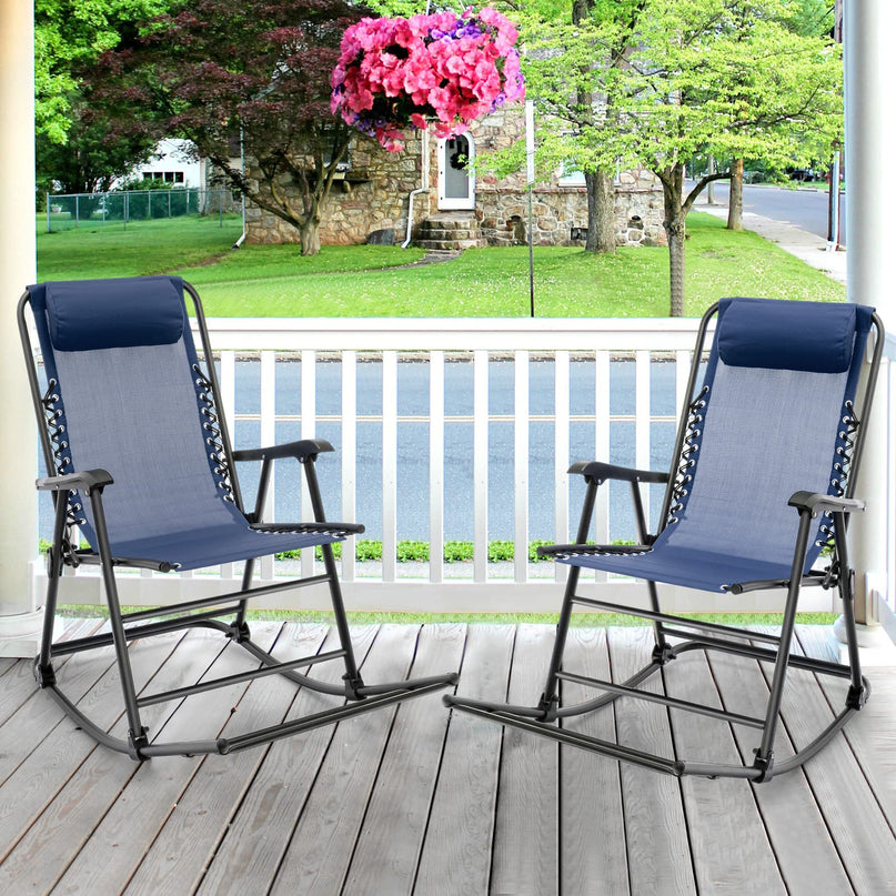 Giantex Rocking Camping Chair Folding - Outdoor Rocker Camping Chair