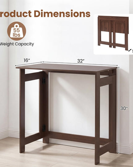Giantex 32" Narrow Folding Console Table with Foldable Legs